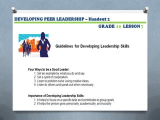 Developing peer leadership