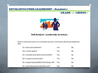 Developing peer leadership