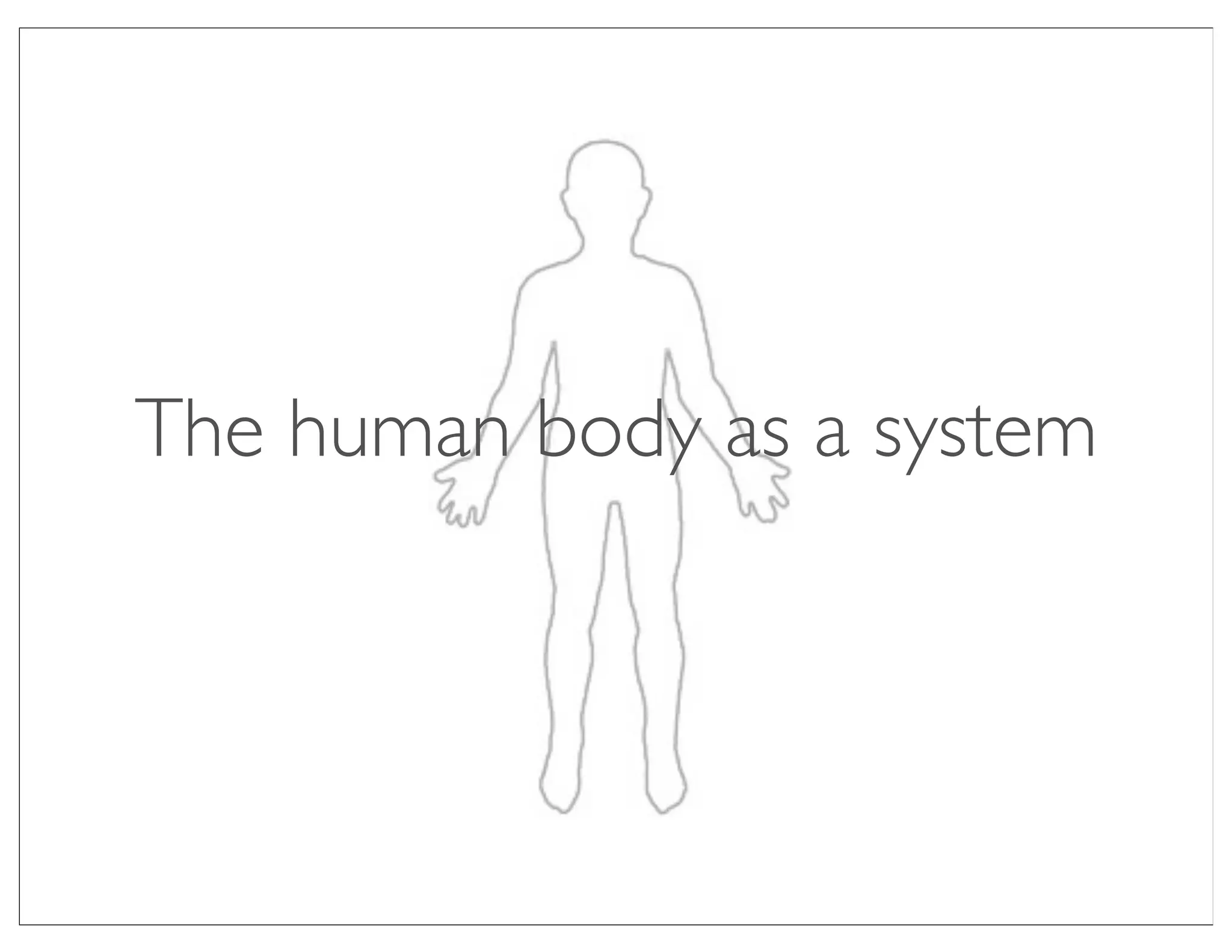 The human body as a system
 
