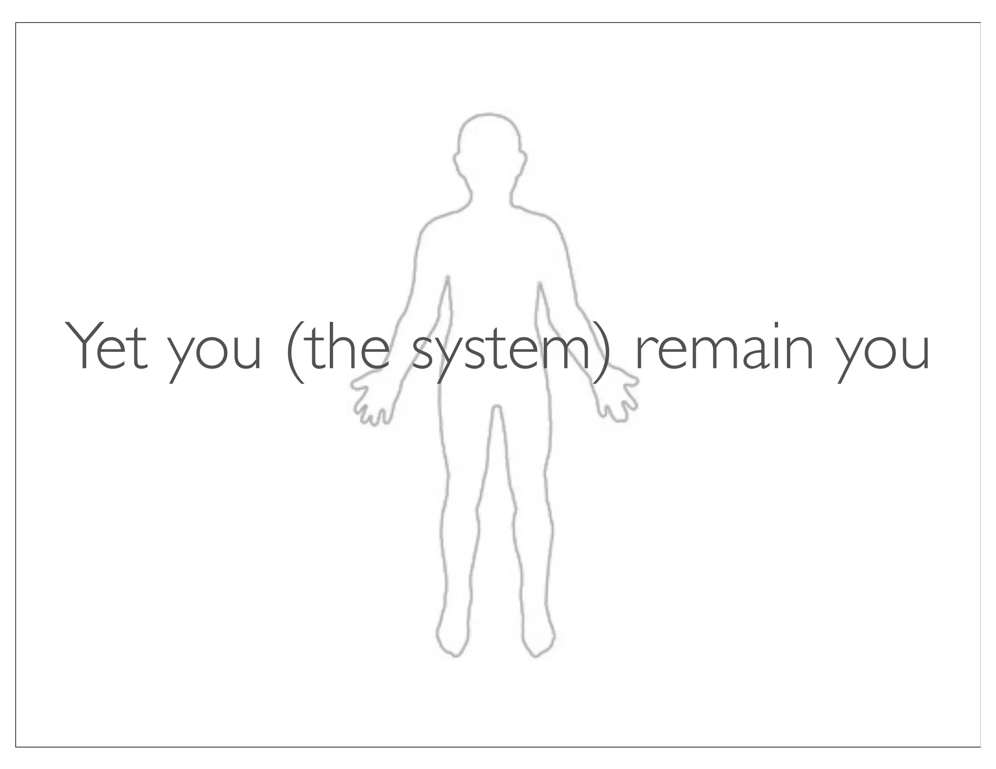 Yet you (the system) remain you
 