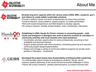 Developed the project based class Sustainability and Responsible Leadership
•To institutionally support society by leverag...