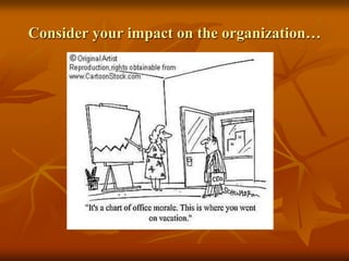 Consider your impact on the organization…