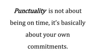 Developing Punctuality | PPTX