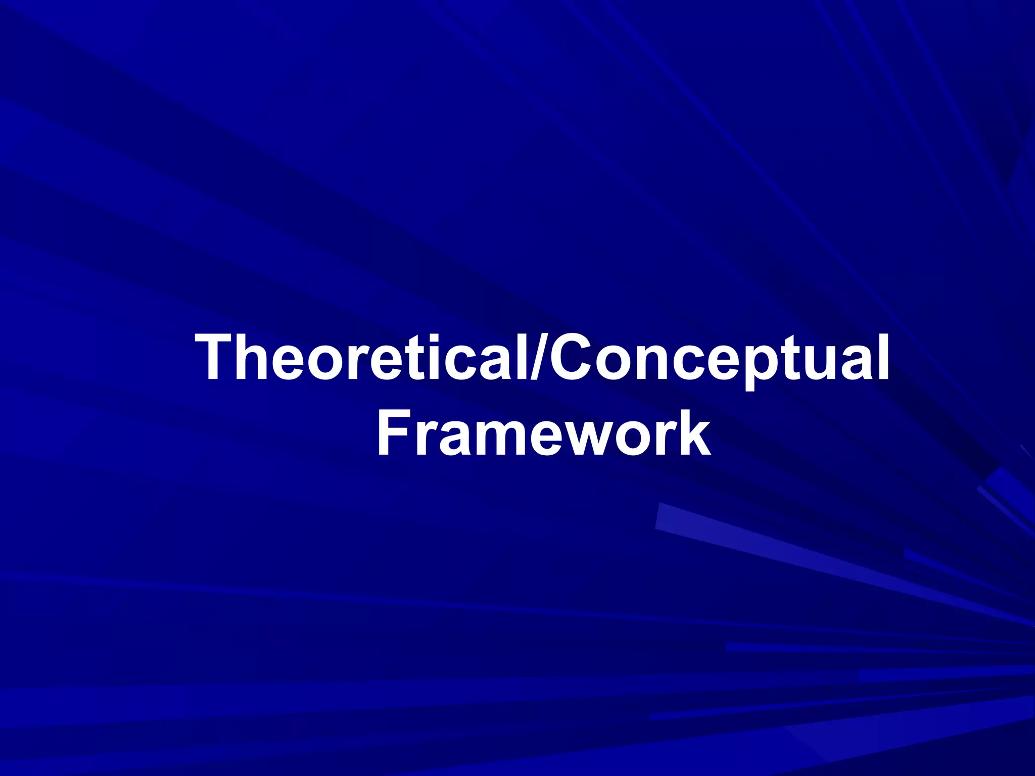 Theoretical/Conceptual
Framework

 