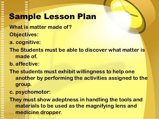 How to write lesson plans objectives