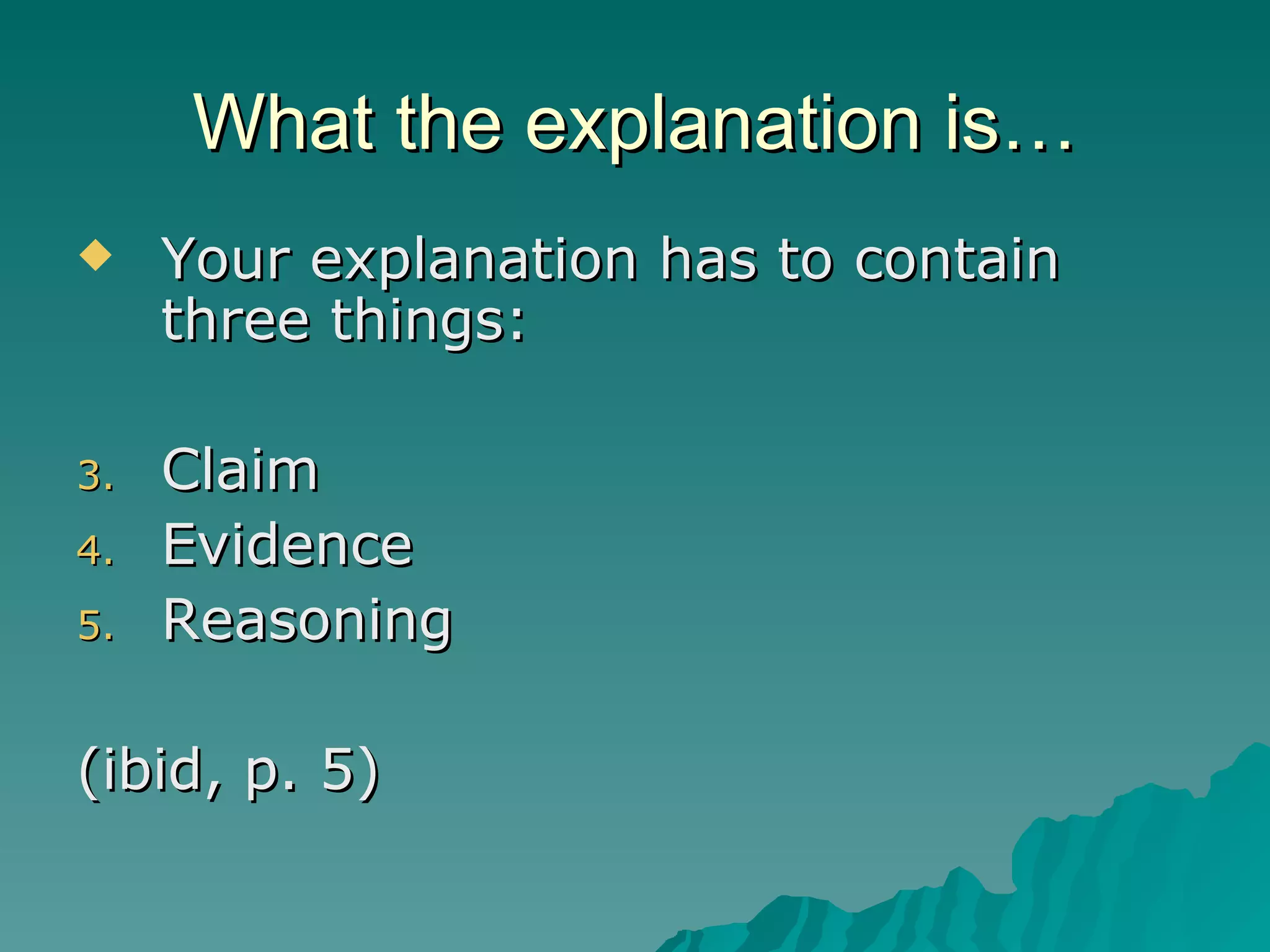 Developing Scientific Explanations | PPT | Science