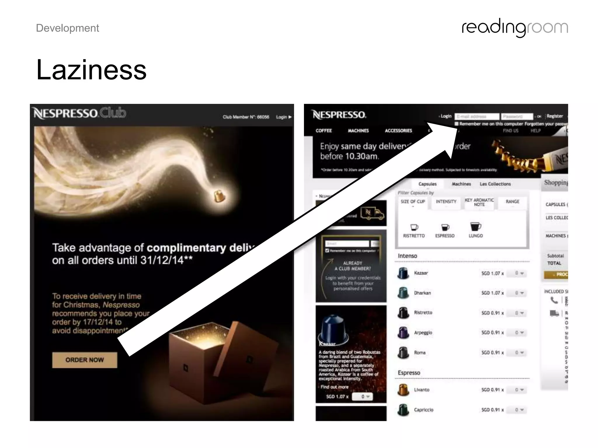 Laziness
Development
 