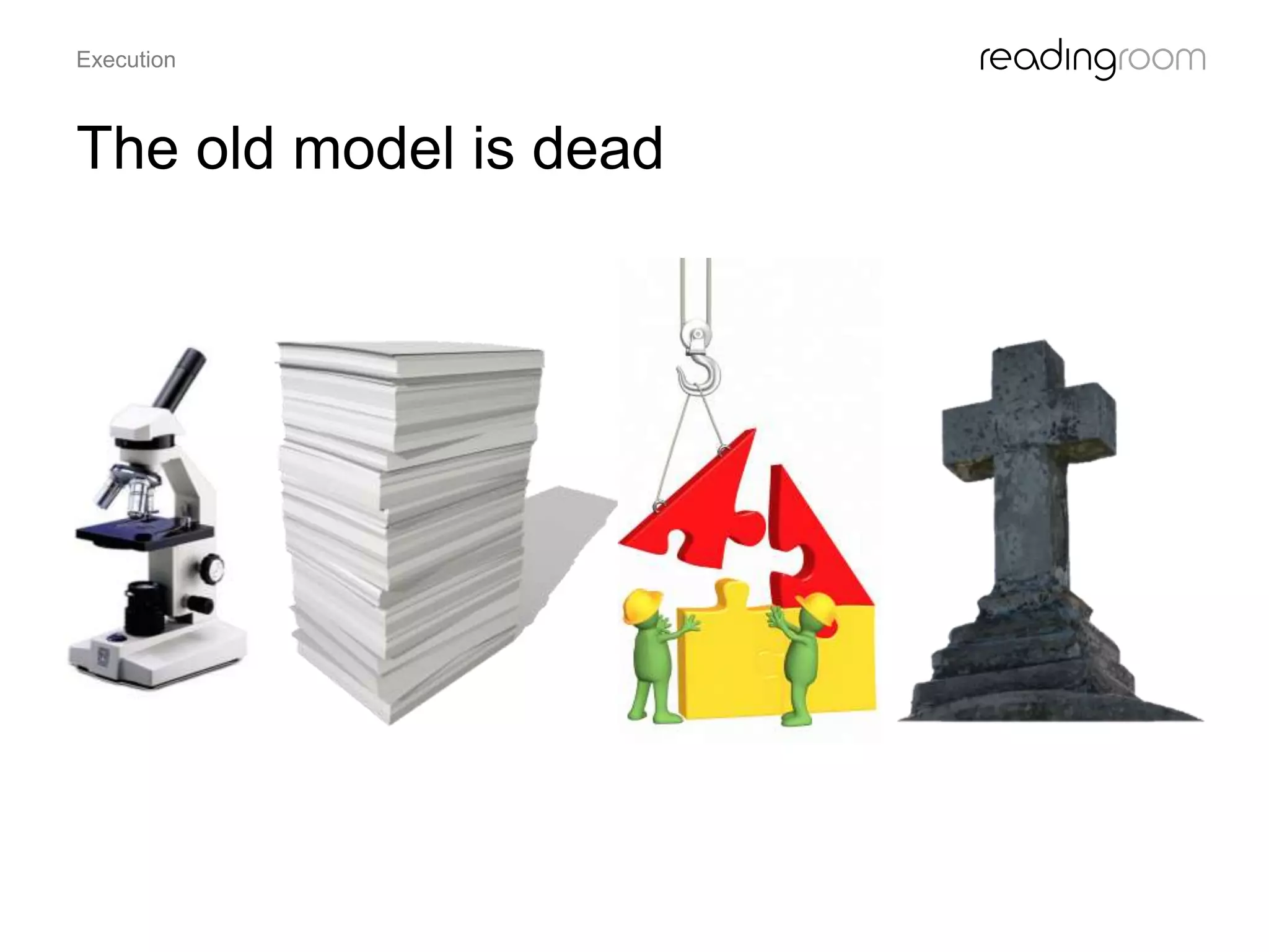 The old model is dead
Execution
 