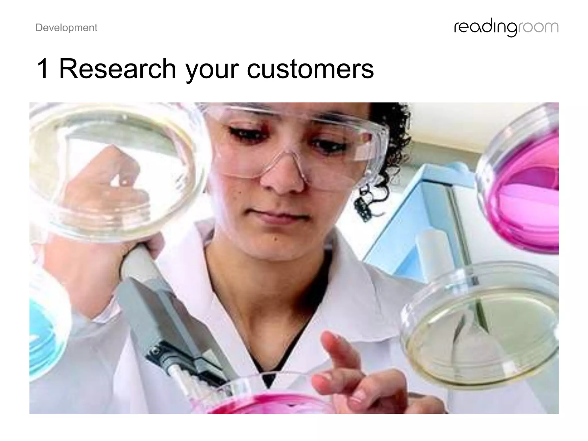1 Research your customers
Development
 