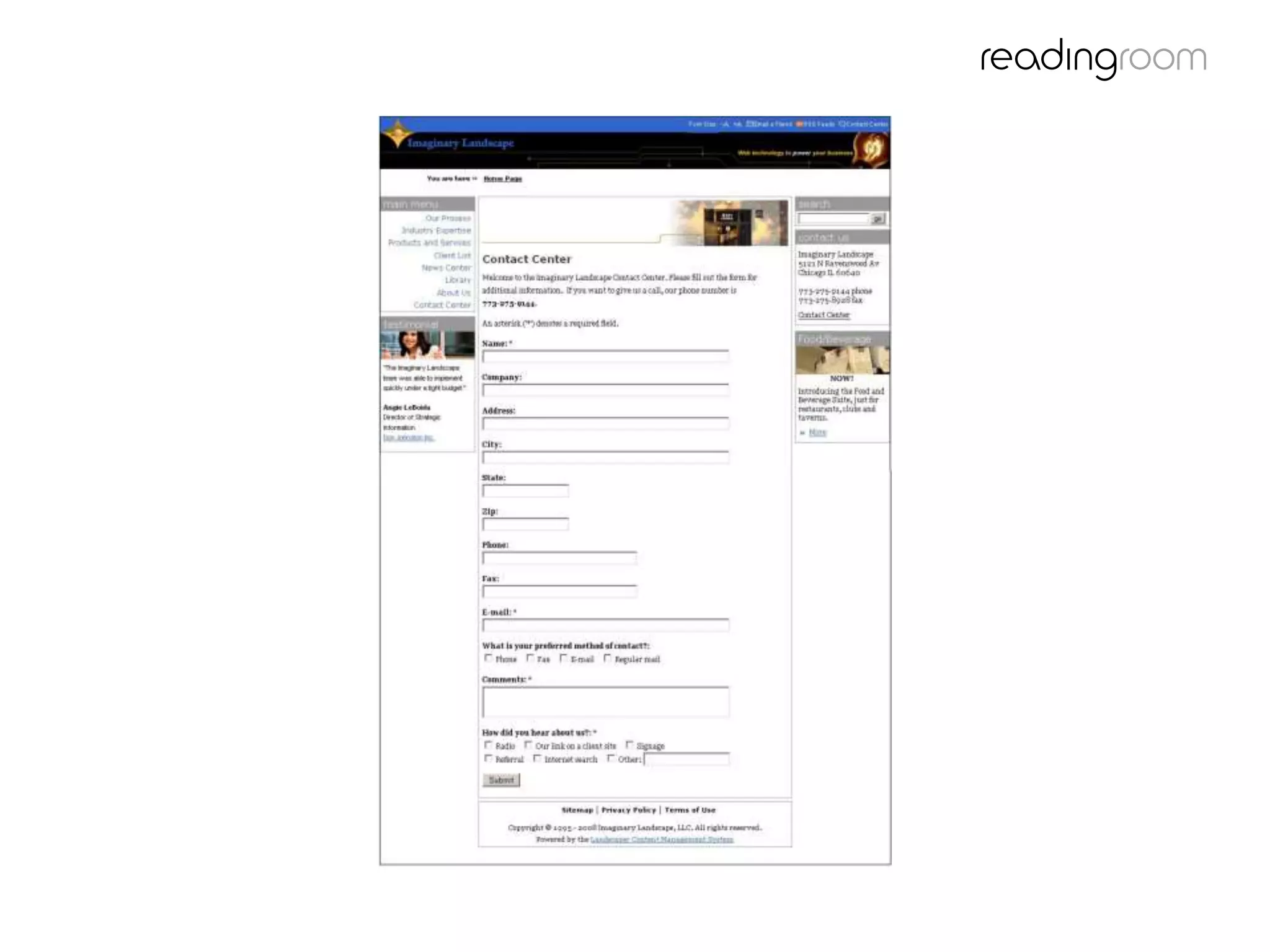 Contact form with
11 fields
 