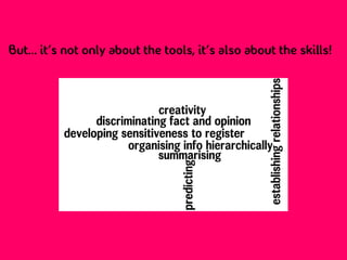 But... it’s not only about the tools, it’s also about the skills!
 