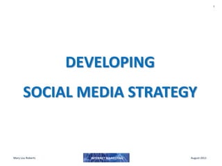 DEVELOPING SOCIAL MEDIA STRATEGY 