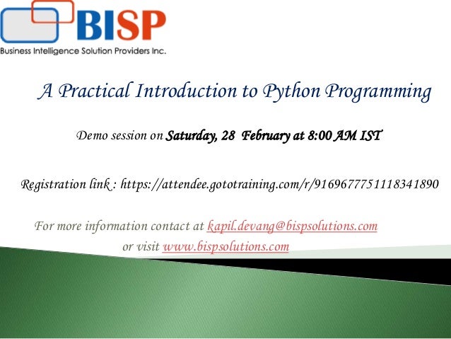 A Practical Introduction to Python Programming