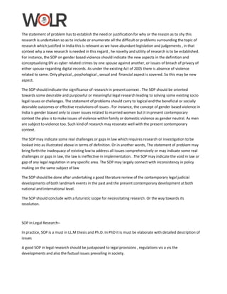 Developing statement of problem (sop) | PDF