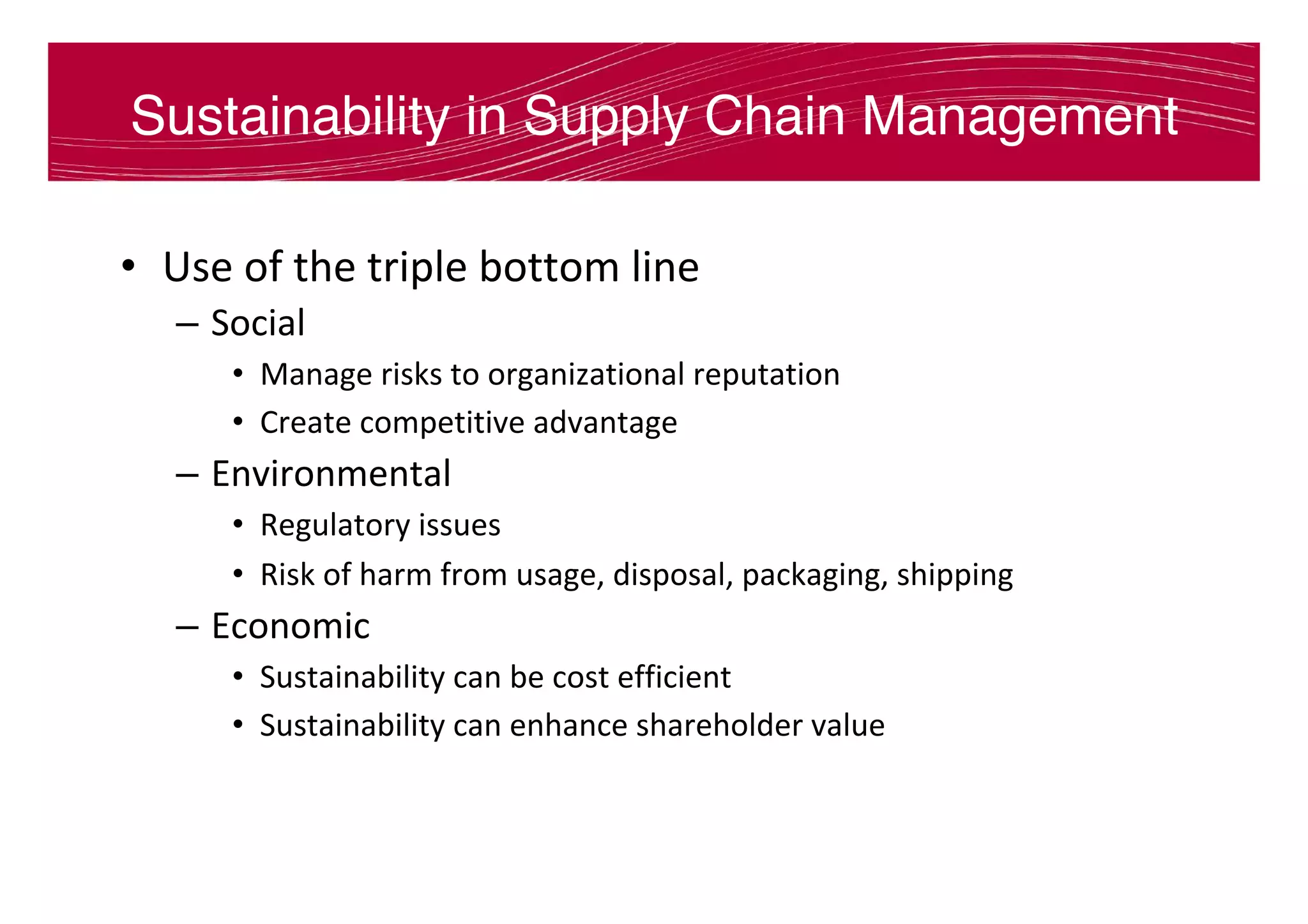 Developing Sustainability in Supply Chains | PDF