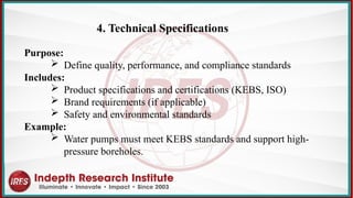 Tender Specification Example Ireland DEVELOPING TENDERS AND SPECIFICATIONS.pptx