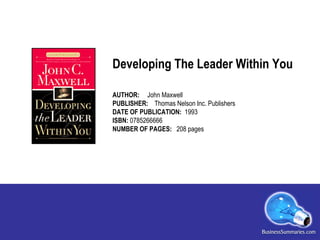 Developing the leader within you | PPS