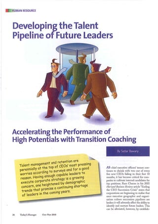 'Developing the talent pipeline of future leaders' oct nov 2010