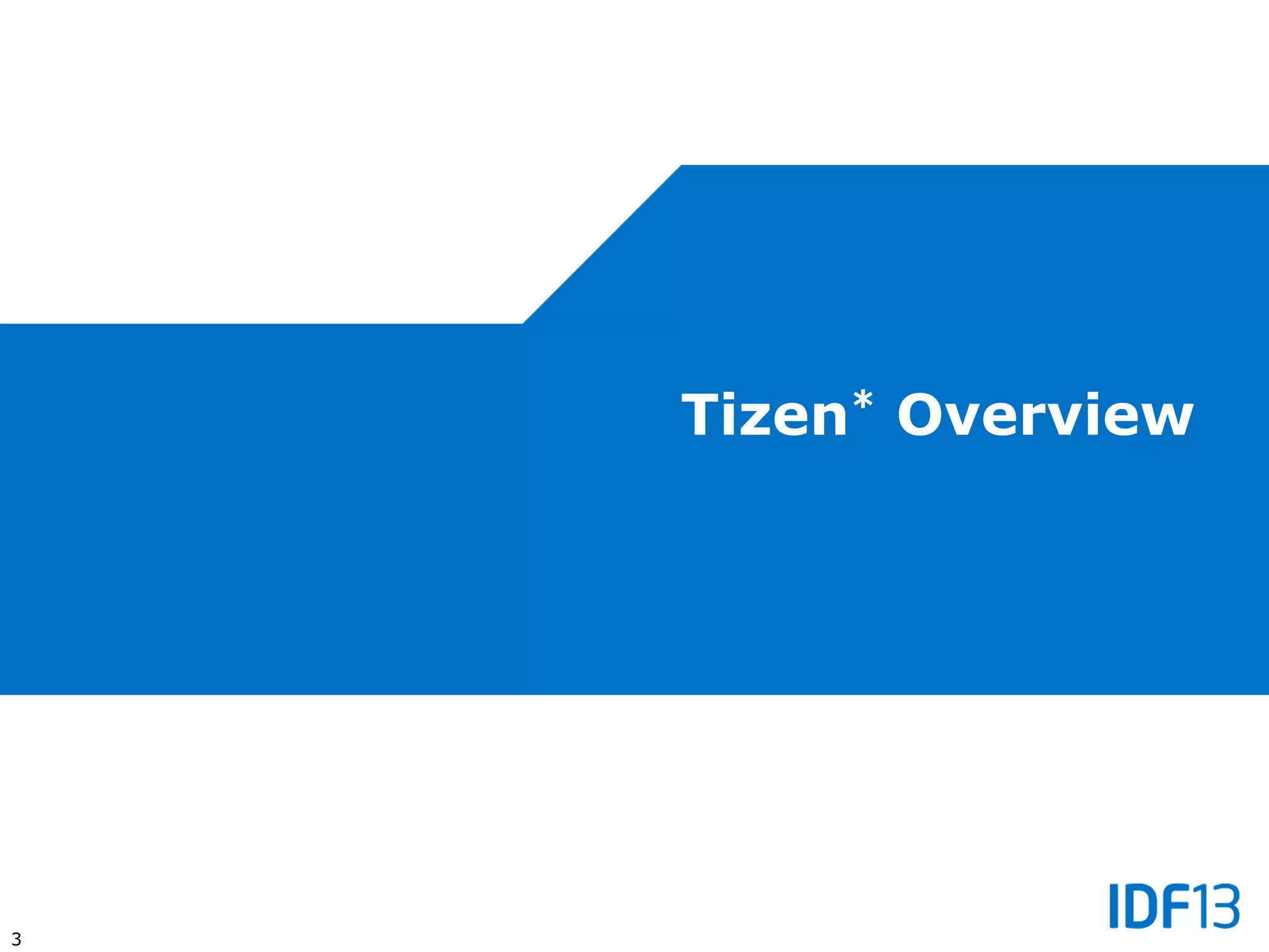 3
Tizen* Overview
 