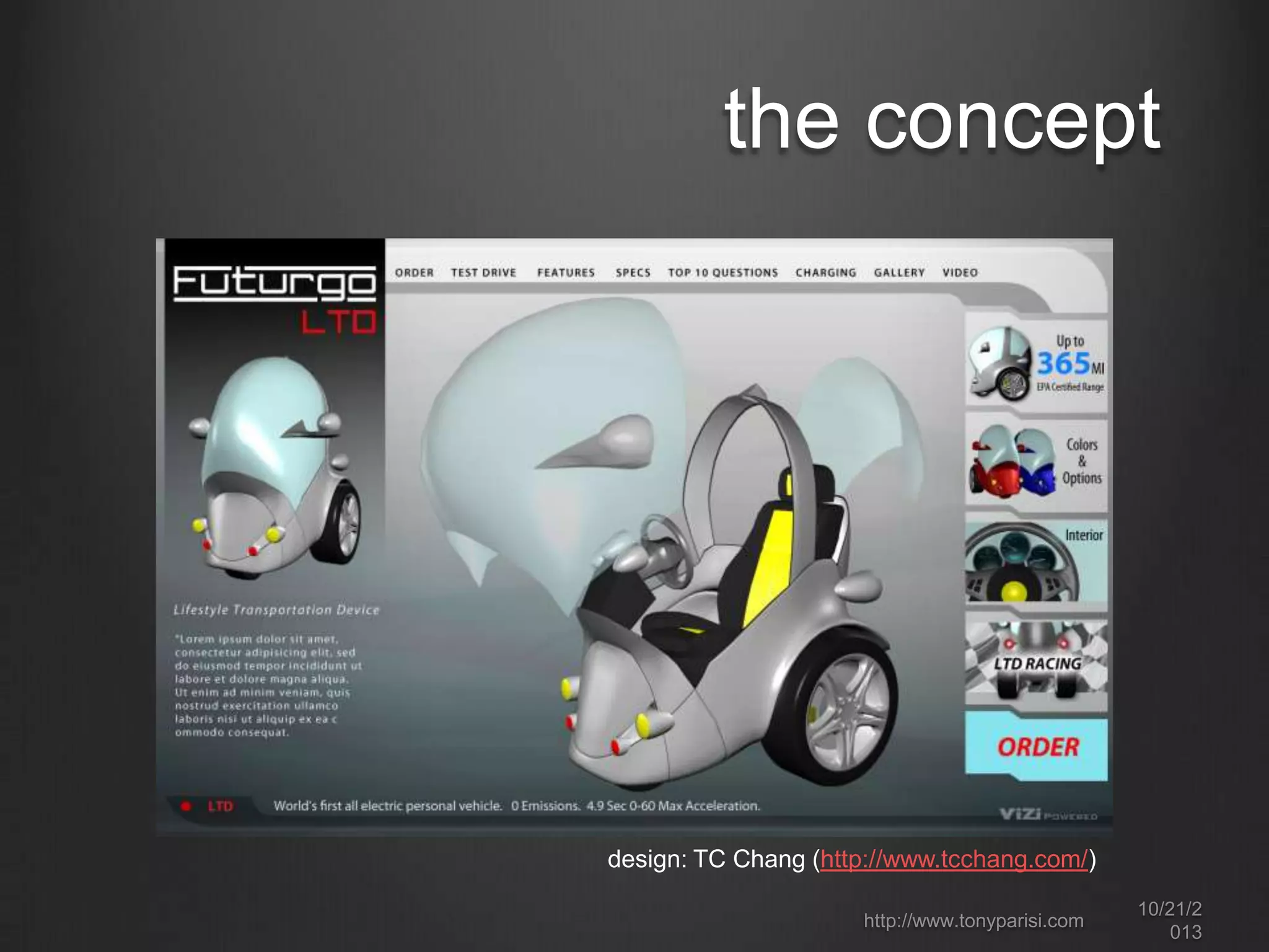 the concept

design: TC Chang (http://www.tcchang.com/)
http://www.tonyparisi.com

10/22/2
013

 