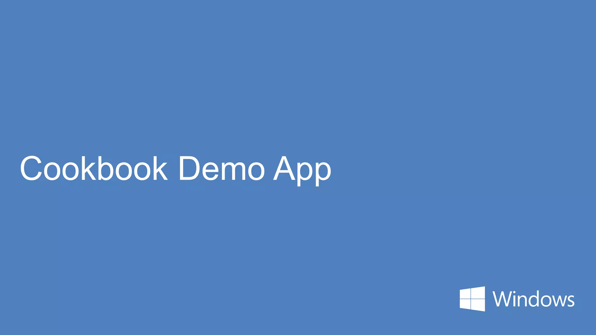 Cookbook Demo App
 