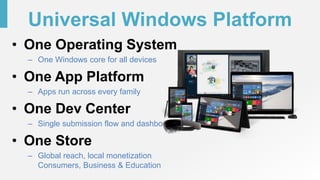 Developing windows 10 universal apps | PPTX