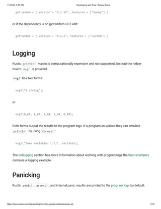 Rust Presentation.pdf Developing with Rust Research | PDF