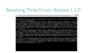 Resolving Three Errors: Release 1.1.0
 