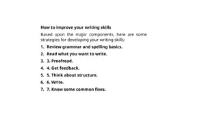 Developing of Writing skill for any writing | PPT