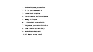 Developing of Writing skill for any writing | PPTX