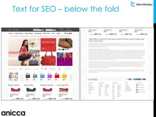 @AnnStanley
Text for SEO – below the fold
 