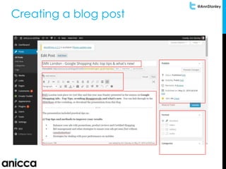 @AnnStanley
Creating a blog post
 