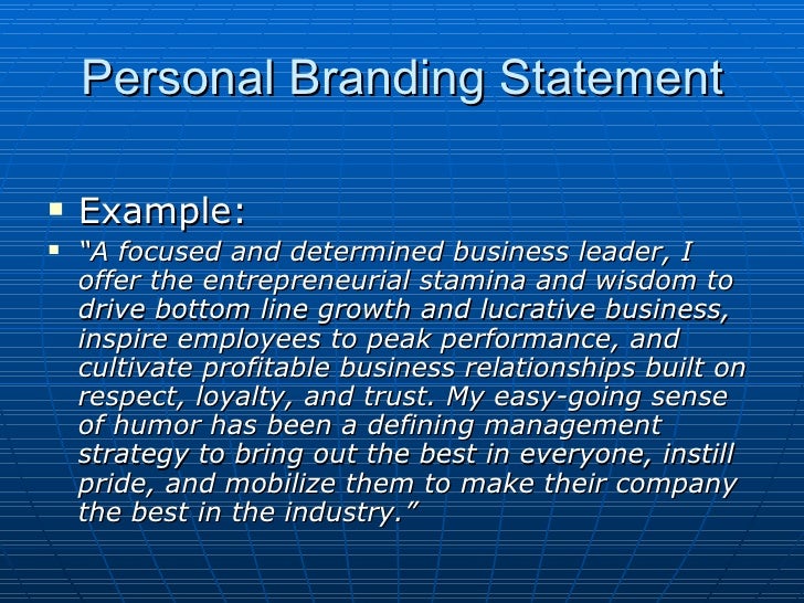 personal branding statement examples rome fontanacountryinn com branding statement examples