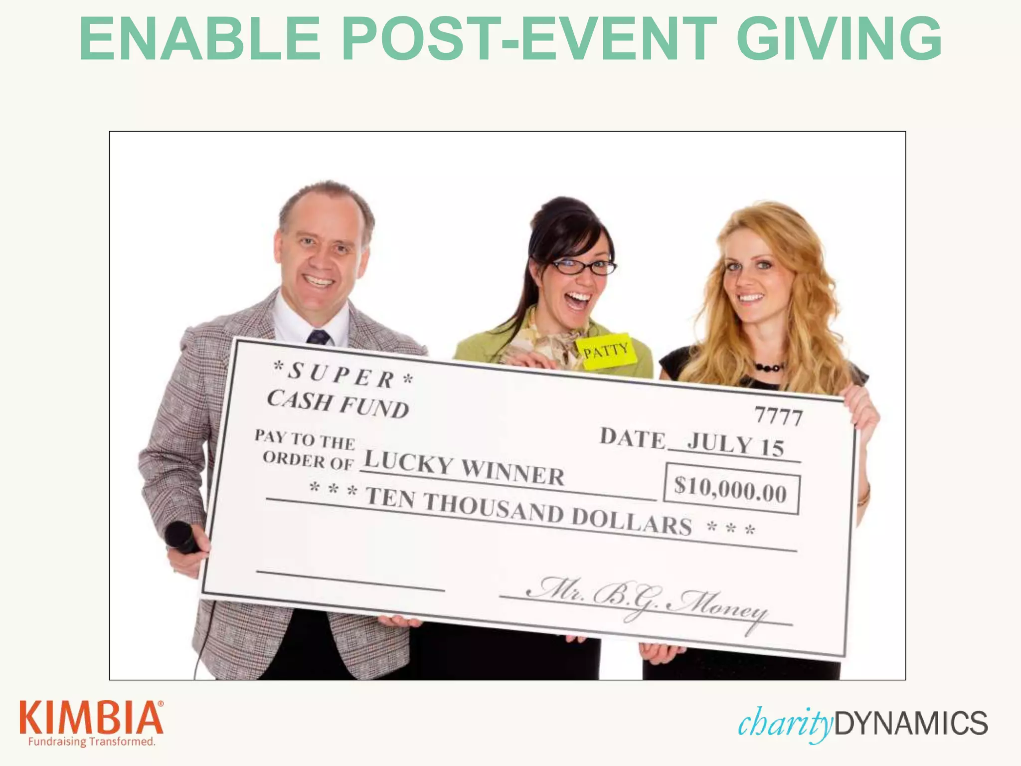 ENABLE POST-EVENT GIVING
 