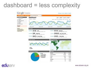 dashboard = less complexity 
