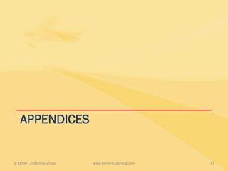 APPENDICES


© Kahler Leadership Group   www.kahlerleadership.com   41
 
