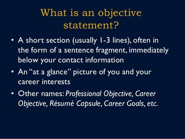 developing your resume what is your career objective