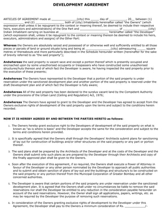 Development agreement | PDF