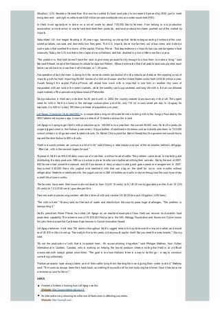 Situation). U.N. Secretary General Ban Ki-moon has called for food production to increase 50 percent by 2030 just to meet
rising demand - and right now there are 862 million people worldwide who are undernourished (FAO).
In Haiti, most agriculture is done on a small scale by about 700,000 family farmers. Few belong to any production
association or mechanism to market and distribute their products, and local produce has been pushed out of the market by
imports.
Subsidized U.S. rice began flooding in 30 years ago, becoming so cheap that Haitians began eating it instead of the corn,
sweet potatoes, cassava and domestic rice they grew. The U.S. imports drove rice farmers out of business and incited a
rural exodus that swelled the slums of the capital, Port-au-Prince. That dependence on imports has caused dangerous food
insecurity. Today, the U.S. rice that is the staple of manyHaitians' diet has doubled in price in little more than a year.
"The problem is that Haiti doesn't have the land to give every peasant family enough to allow them to make a living," said
Bernard Etheart, head of the National Institute forAgrarian Reform. Etheart estimates that if all arable land was planted, each
farmer would have no more than half a hectare, or 1.25 acres.
Acooperative of dairyfarmers is doing its bit to revive domestic production of milk products and reduce the crippling costs of
importing milk for Haiti. Importing 85,000 tonnes of milk from Europe and the United States costs Haiti US $40 million a year.
A walk through the capital, Port-au-Prince, will reveal how much milk is imported in one form or another: tiny cans of
evaporated milk are sold in the street markets, while the wealthycan buypowdered and long-life milk in the air conditioned
supermarkets of the upscale neighbourhood of Petionville.
Dairyproduction in Haiti was in decline for 20 years until, in 2002, the countryceased to produce anymilk at all. The urgent
need for milk in Haiti is shown in the average consumption: per child, only 110 ml is consumed per day. In Uruguay, for
example, it is 520 ml a day(190 litres per head of population per year).
LètAgogo (Creole for Unlimited Milk) is a cooperative using small-scale farmers to bring milk to the hungry. Founded bythe
NGOVeterimed sixyears ago, it now has a network of 13 dairies across the island.
LètAgogo is hoping to get Haiti's milk production up to 145,000 tons a year from the current 45,000 tons. So far, the product's
single biggest client is the Haitian government. It buys bottles of sterilized milk below cost and distributes them to 130,000
school children in 44 government-funded schools. Dr. Michel Chancytold the Miami Herald that the government would like to
expand the distribution to 800 schools.
"Haiti is a countrywhere we consume a lot of milk,'' said Chancy, a veterinarian and one of the visionaries behind LètAgogo.
``After rice, milk is the second-largest import.''
At present, Haiti has 500,000 dairycows out of more than a million head of cattle. The problem came down to marketing and
distributing the dairyproducts. With no structure in place, few farmers bothered milking their animals. But bythe end of 2007,
600 farmers had joined the network and 400 producers in dairy product making and grass pasture management. In 2007,
they turned 540,000 litres into yoghurt and sterilised milk that can stay on the shelf for six to nine months without
refrigeration. Made from sterilized milk, the yogurt comes in 280 ml bottles and sells in stores throughout the countryand has
a shelf life of nine months.
The farmers have seen their income almost double, from 4 (US 10 cents) to 8 (US 20 cents) gourdes per litre, from 10 (US
25 cents) to 12 (US30 cents) gourdes per litre.
Farmers walk to processing centres with their litres of milk and receive US$2.20 for each USgallon (4.55 litres).
"The milk is here," Chancy said, but the lack of roads and electricity in the country pose huge challenges. "The problem is
transporting it."
Haiti's president, Rene Preval, has cited Lèt Agogo as an excellent example of how Haiti can recover its domestic food
production capability. The scheme won a US $10,000 first prize in the W.K. Kellogg Foundation and Economic Commission
for LatinAmerica and the Caribbean Experiences in Social InnovationAward.
Lèt Agogo believes it will take 100 dairies throughout Haiti's rugged terrain to truly take over the import market, and would
cost US$10 million to set up. ''Normallyin five to ten years, a dairywould payfor itself. But you need the investments,'' Chancy
said.
"It's not the production of milk that is important here... It's accomplishing it together," said Philippe Mathieu, from Oxfam
International in Quebec, Canada, who is working on helping the brand produce cheese, noting that Haiti is at a difficult
crossroads with today's global price hikes. "The goal is to show Haitians there is a way to do things -- a way to construct
something collectively.
"Haitian peasants have always taken care of their cattle; tying them, feeding them and giving them water to drink," Mathieu
said. ''The cow has always been their bank book, something theycould sell for moneyduring hard times. Now it has become
a revenue source for them.''
LINKS:
Aseries of videos showing how LètAgogo works.
Website:http://www.veterimed.org.ht/
An interactive map showing how the world food crisis is affecting countries.
Website:http://www.ft.com
 