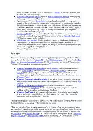 Development Main article: Development of Windows Vista The Windows ...