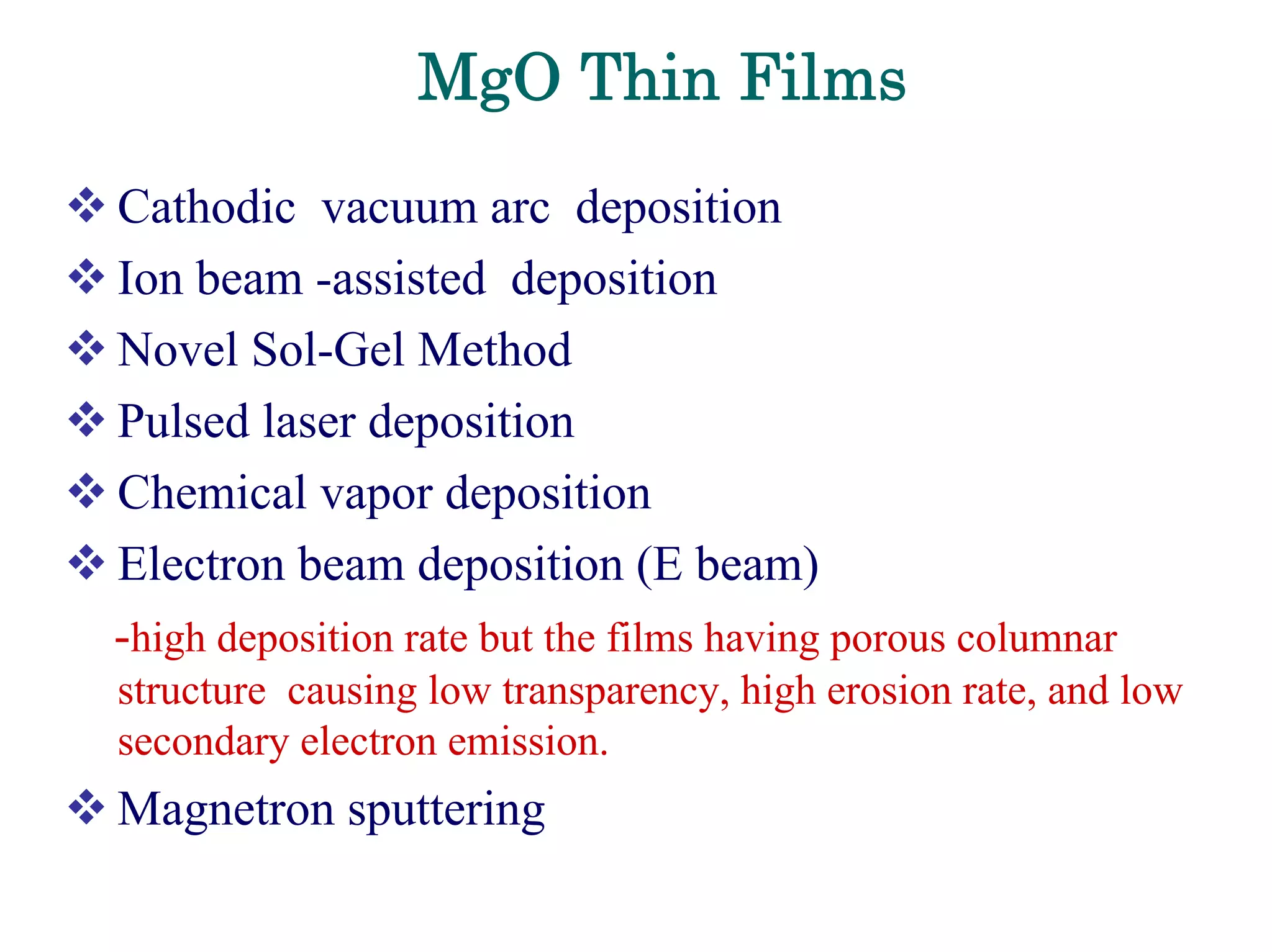 Development Of Emissive Layers For High Definition Plasma Displays