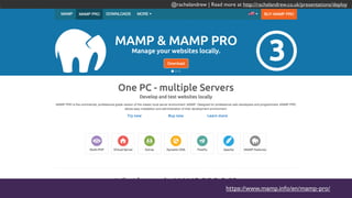 @rachelandrew | Read more at http://rachelandrew.co.uk/presentations/deploy
Avoid creating your own local version of
developing in a subfolder. Remember - we
don’t want to change file paths to go live!
 