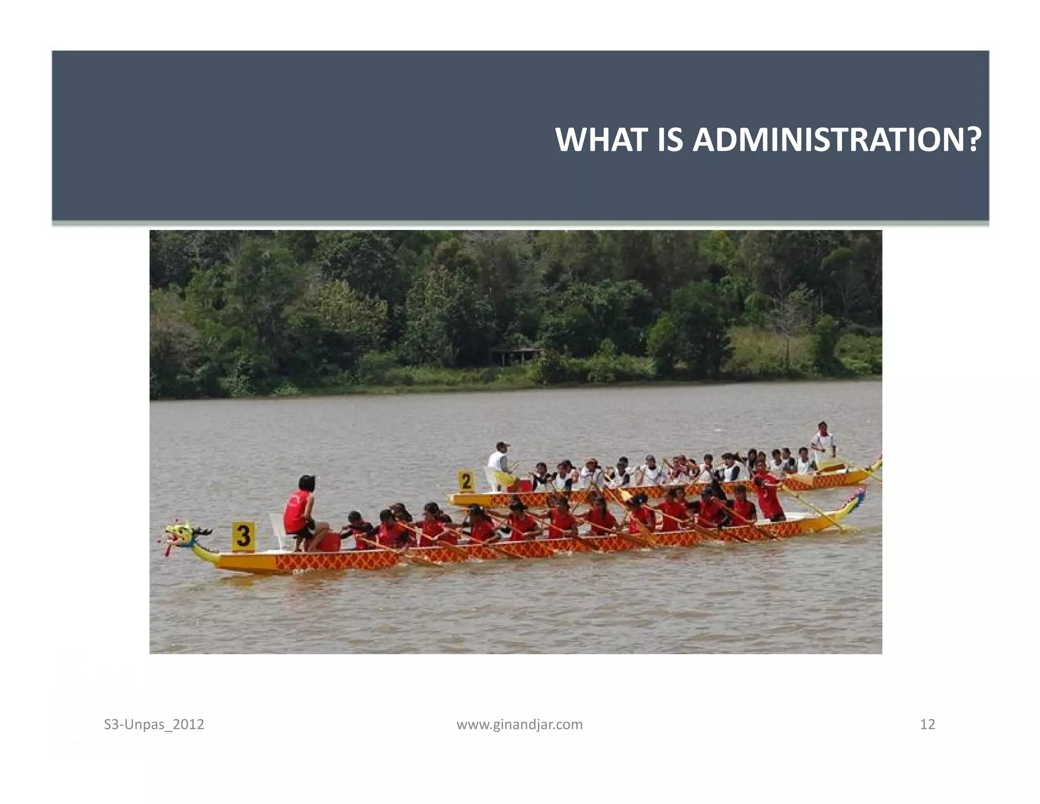 WHAT IS ADMINISTRATION?
www.ginandjar.com 12S3-Unpas_2012
 