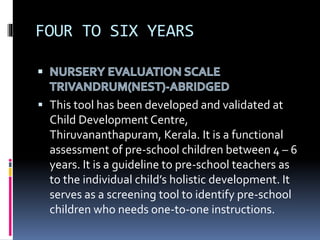 Trivandrum Development Screening Chart.pdf Developmental assessment and screening | PPTX