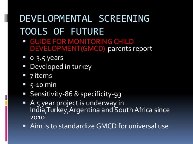 Trivandrum Development Screening Chart