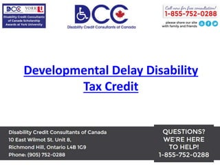 Developmental Delay Disability
Tax Credit
 