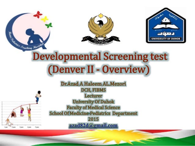 Denver Ii Developmental Assessment Milestones Chart