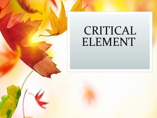 CRITICAL
ELEMENT
 