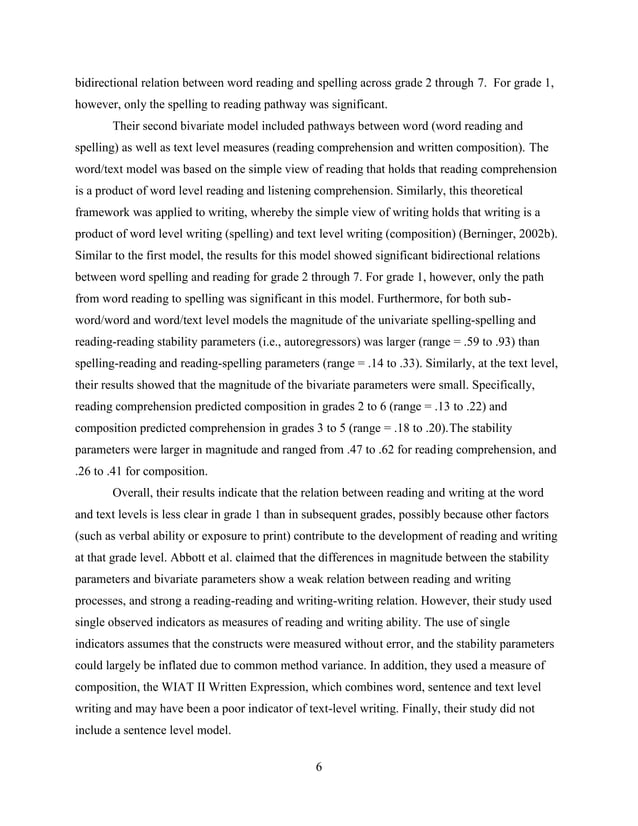 Developmental relations between reading and writing at the word,