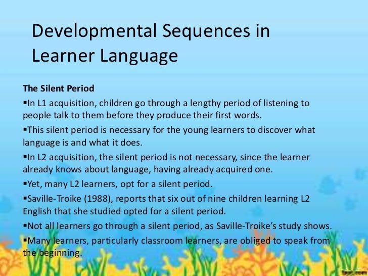 Developmental sequences in learner language